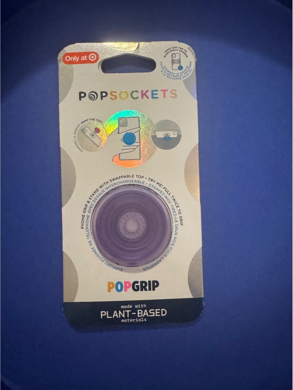 Purple PopSockets PopGrip Phone Grip and Stand with Swappable Top